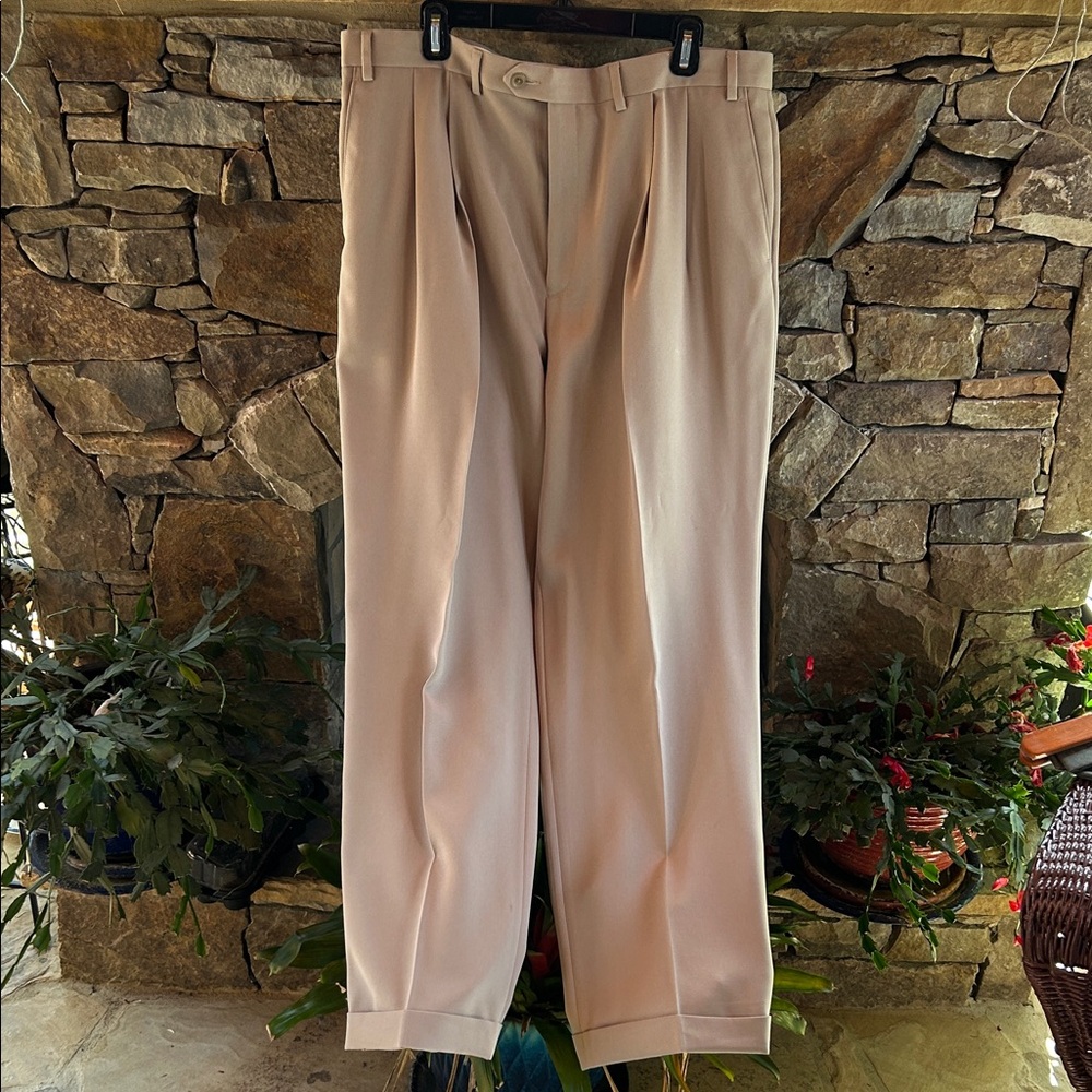 Lauren Ralph Lauren Kaki Men’s Dress Pants Pleated with Cuffs; Size 40/32; NWOT